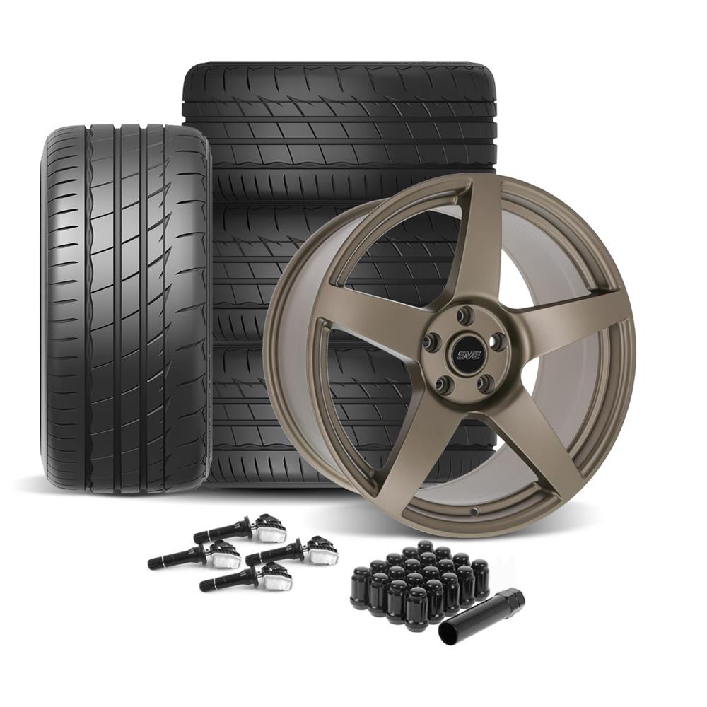 2015-2023 Mustang SVE R355 Wheel & Firestone Tire Kit - 19x10 - Satin Bronze