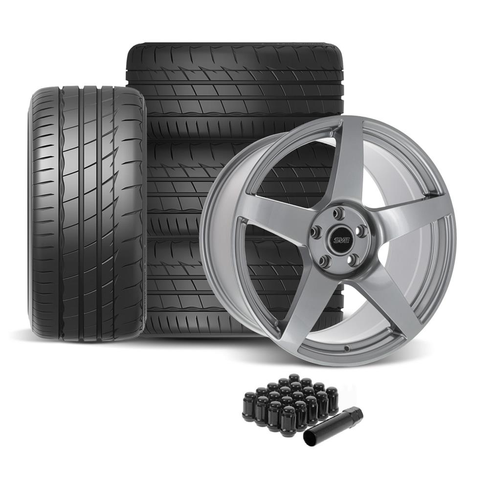 2005-14 Mustang SVE R355 Wheel & Firestone Tire Kit - 19x10  - Titanium Gray