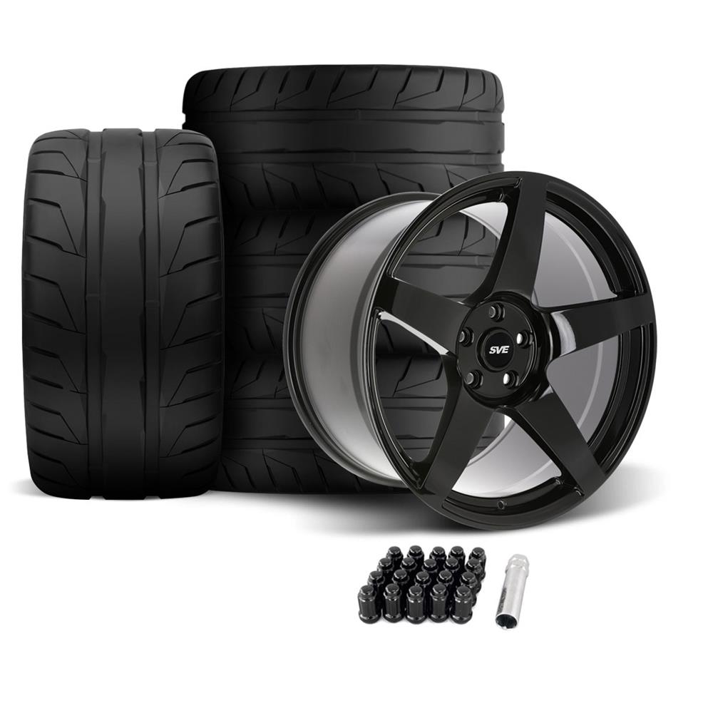 2005-14 Mustang SVE R355 Wheel & Nitto NT05 Tire Kit - 19x10/11 - Gloss Black