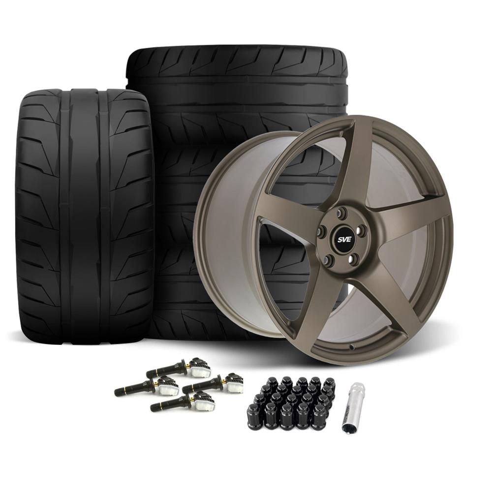 2024-26 Mustang SVE R355 Wheel & Nitto NT05 Tire Kit - 19x10/11  - Satin Bronze