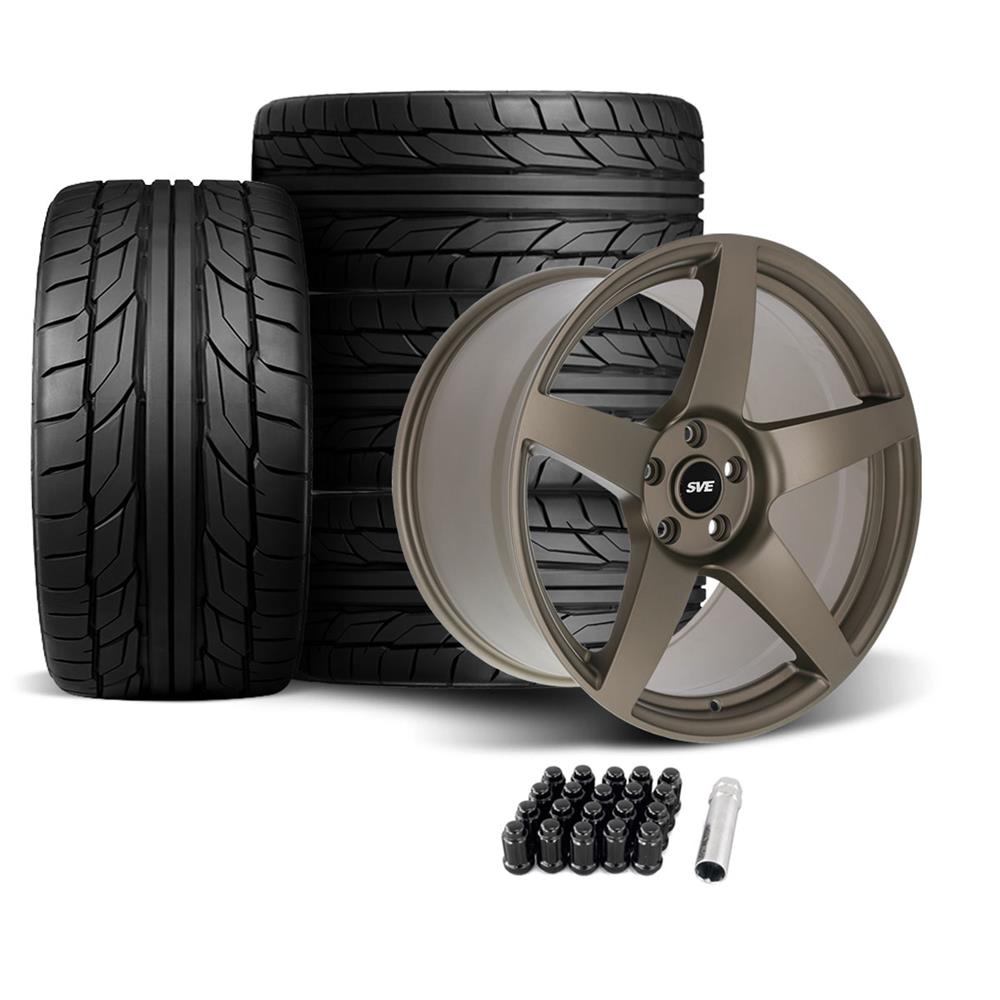 2005-14 Mustang SVE R355 Wheel & Nitto NT555 G2 Tire Kit - 19x10/11 - Satin Bronze
