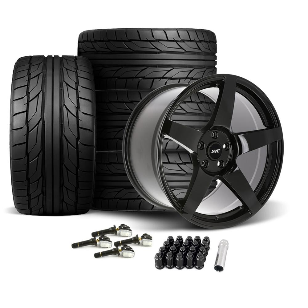 2024-26 Mustang SVE R355 Wheel & Nitto Tire Kit - 19x10/11  - Gloss Black