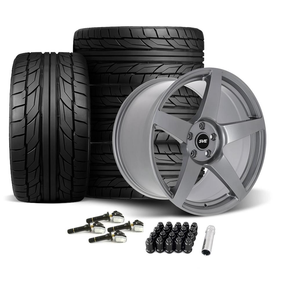 2024-26 Mustang SVE R355 Wheel & Nitto Tire Kit - 19x10/11  - Titanium Gray