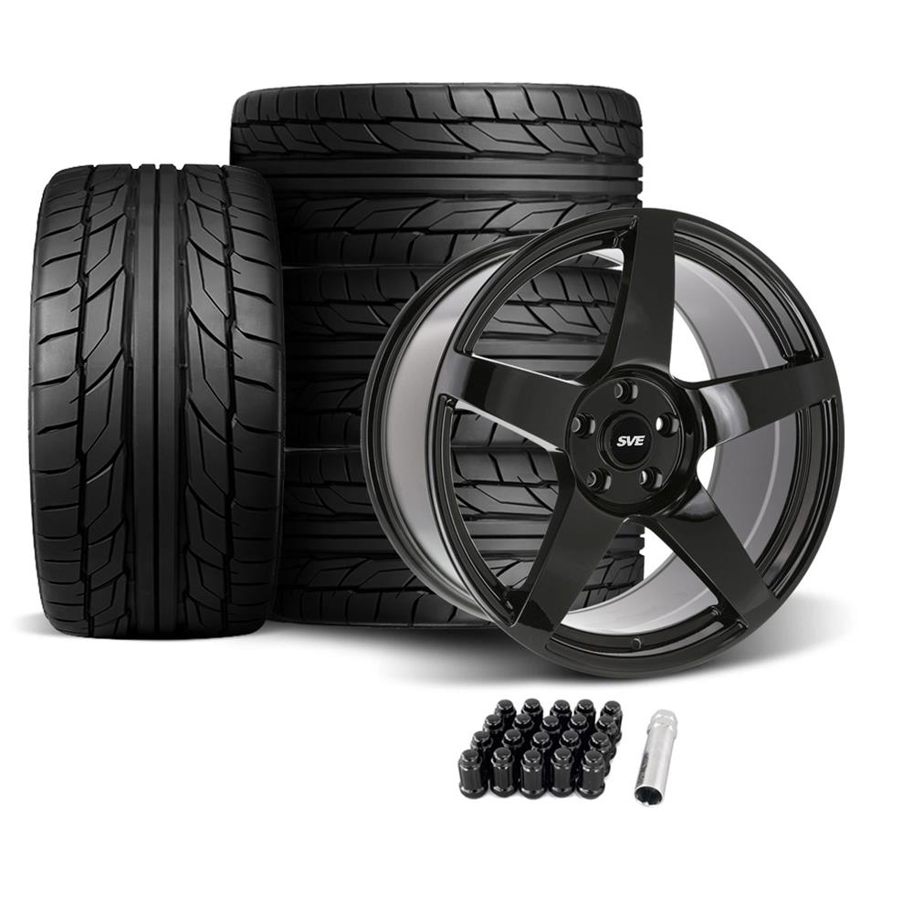 2005-14 Mustang SVE R355 Wheel & Nitto Tire Kit - 19x10 - Gloss Black