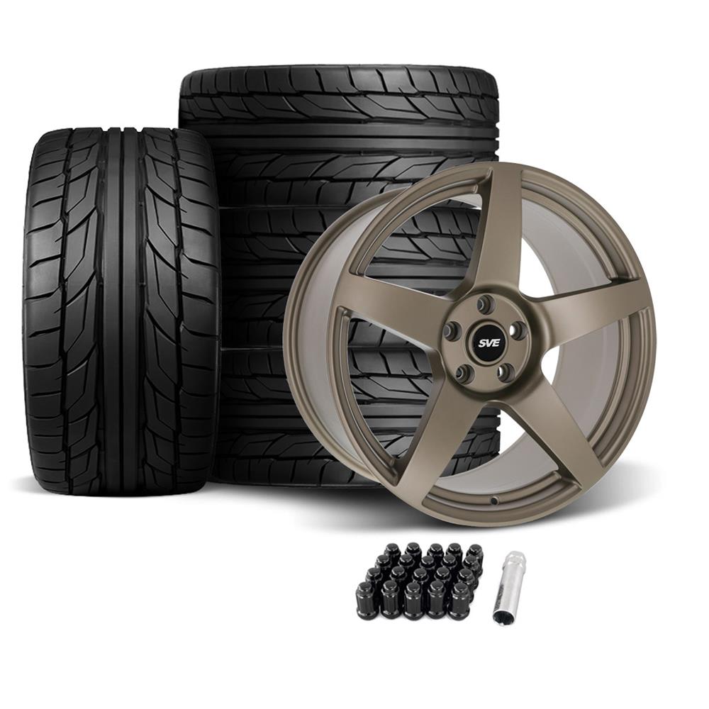 2005-14 Mustang SVE R355 Wheel & Nitto Tire Kit - 19x10 - Satin Bronze