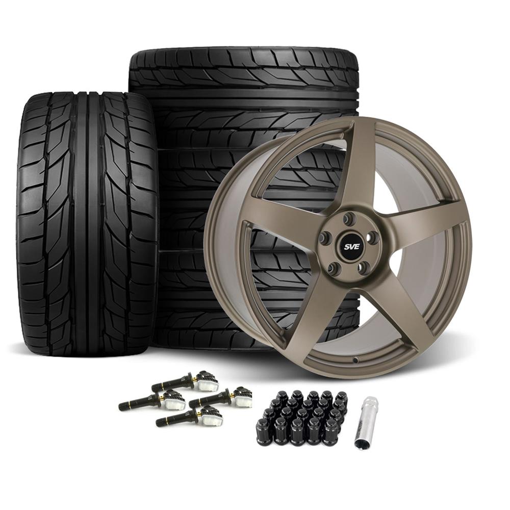 2015-23 Mustang SVE R355 Wheel & Nitto Tire Kit - 19x10 - Satin Bronze