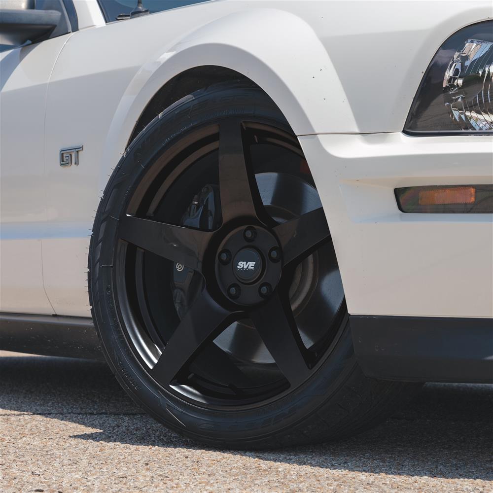 2005-14 Mustang SVE R355 Wheel & Nitto NT555 G2 Tire Kit - 19x10/11 - Gloss Black
