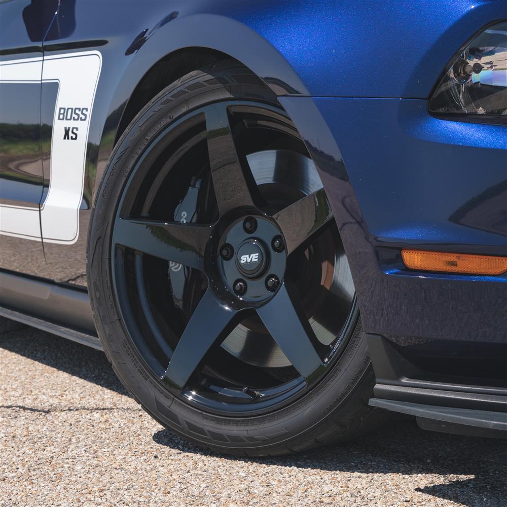 2005-14 Mustang SVE R355 Wheel & Nitto NT555 G2 Tire Kit - 19x10/11 - Gloss Black