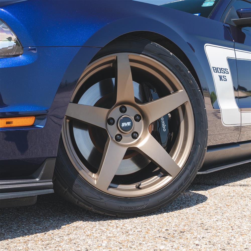 2005-14 Mustang SVE R355 Wheel & Nitto NT05 Tire Kit - 19x10/11 - Satin Bronze