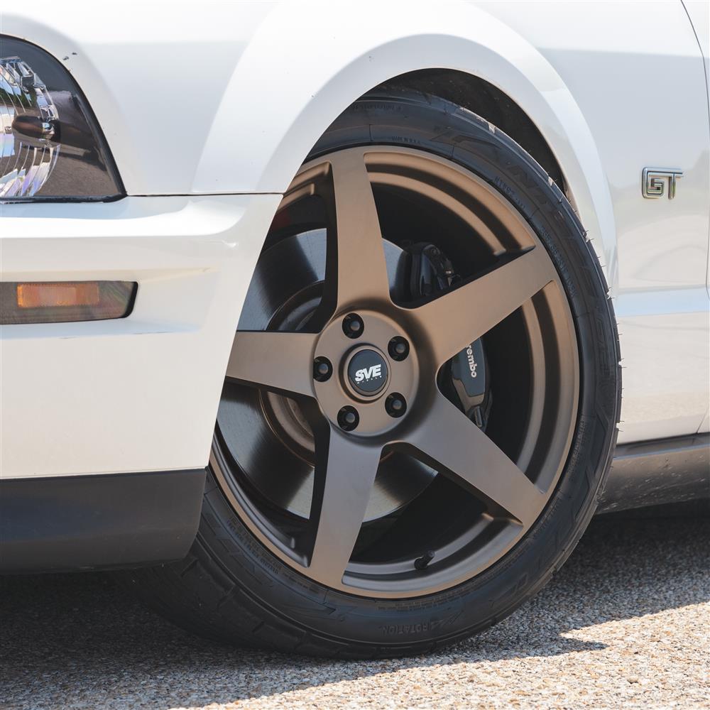 2005-14 Mustang SVE R355 Wheel & Nitto NT05 Tire Kit - 19x10/11 - Satin Bronze