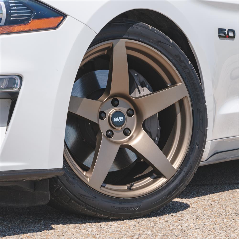 2015-23 Mustang SVE R355 Wheel & Nitto NT555 G2 Tire Kit - 19x10/11 - Satin Bronze
