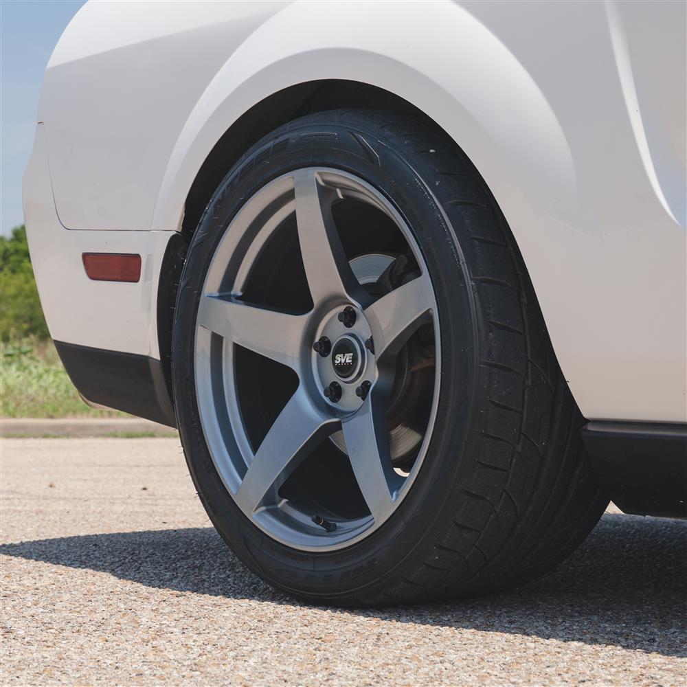 2005-14 Mustang SVE R355 Wheel & Nitto NT05 Tire Kit - 19x10/11 - Titanium Gray