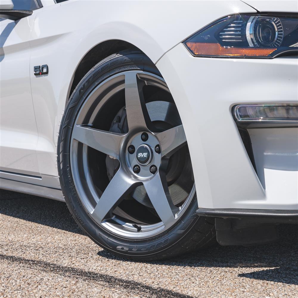 2015-23 Mustang SVE R355 Wheel & Nitto NT05 Tire Kit - 19x10/11 - Titanium Gray