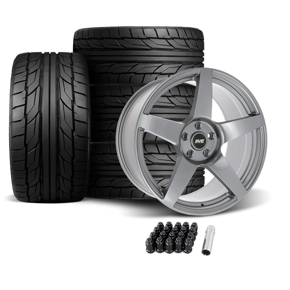 2005-14 Mustang SVE R355 Wheel & Nitto Tire Kit - 19x10 - Titanium Gray