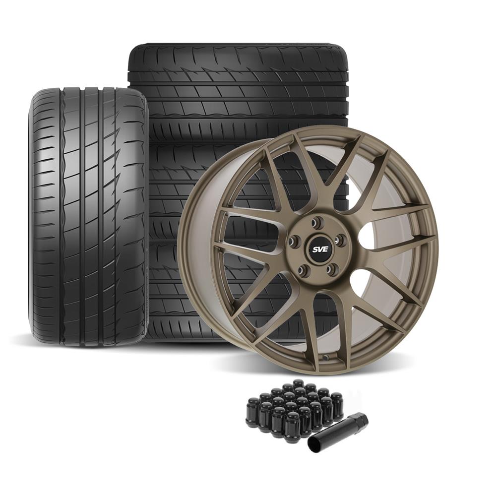 2005-2014 Mustang SVE R357 Wheel & Firestone Tire Kit - 19x10 - Satin Bronze