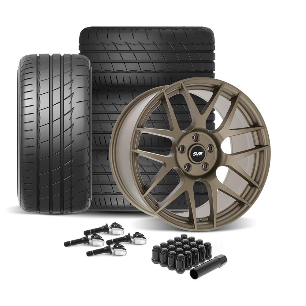 2015-2023 Mustang SVE R357 Wheel & Firestone Tire Kit - 19x10 - Satin Bronze