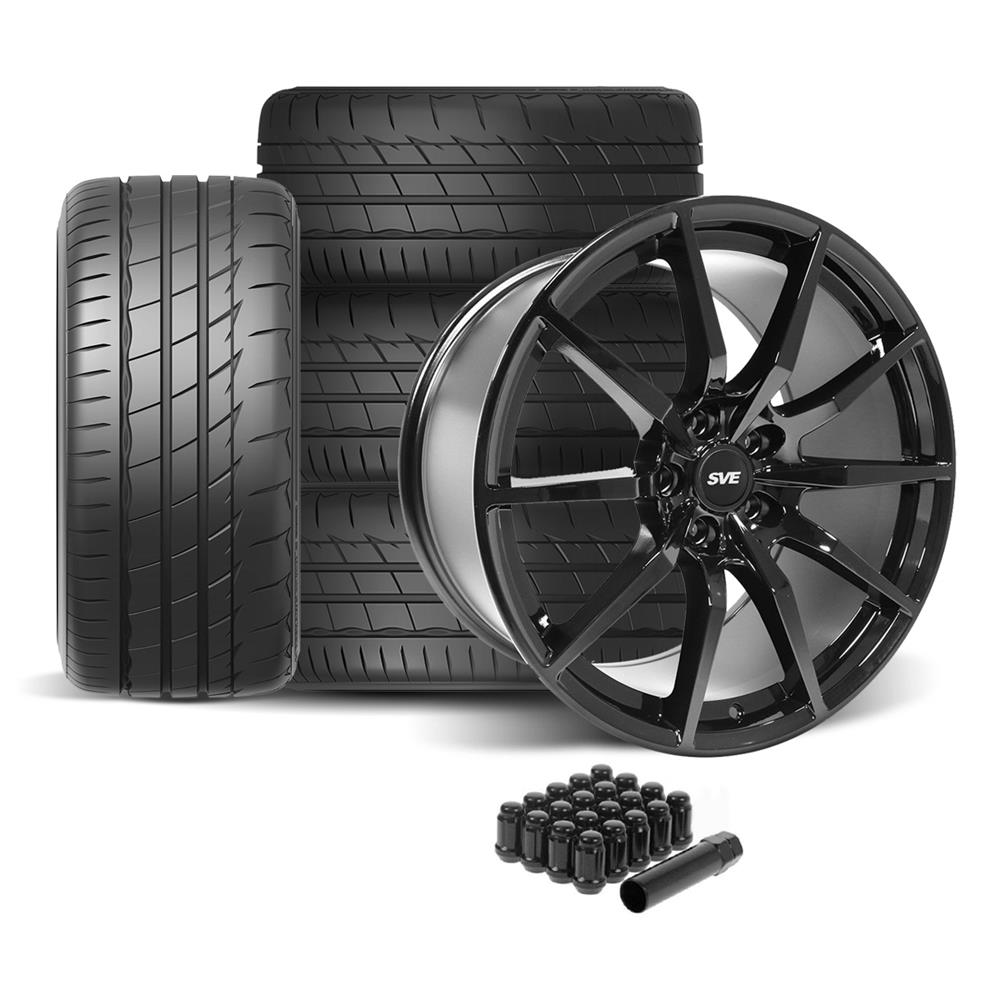 2005-2014 Mustang SVE S350 Wheel & Firestone Tire Kit - 19x10 - Gloss Black