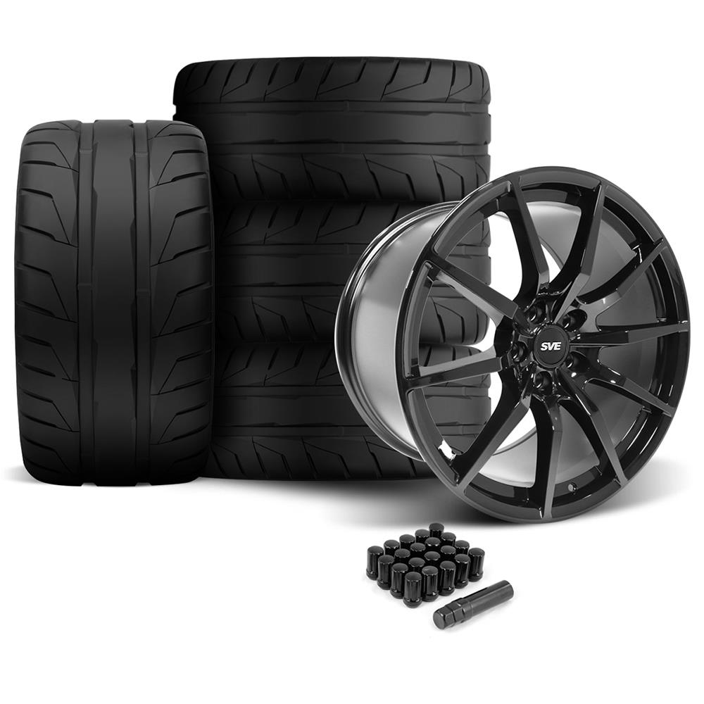 2005-14 Mustang SVE S350 Wheel & Nitto NT05 Tire Kit - 19x10/11 - Gloss Black