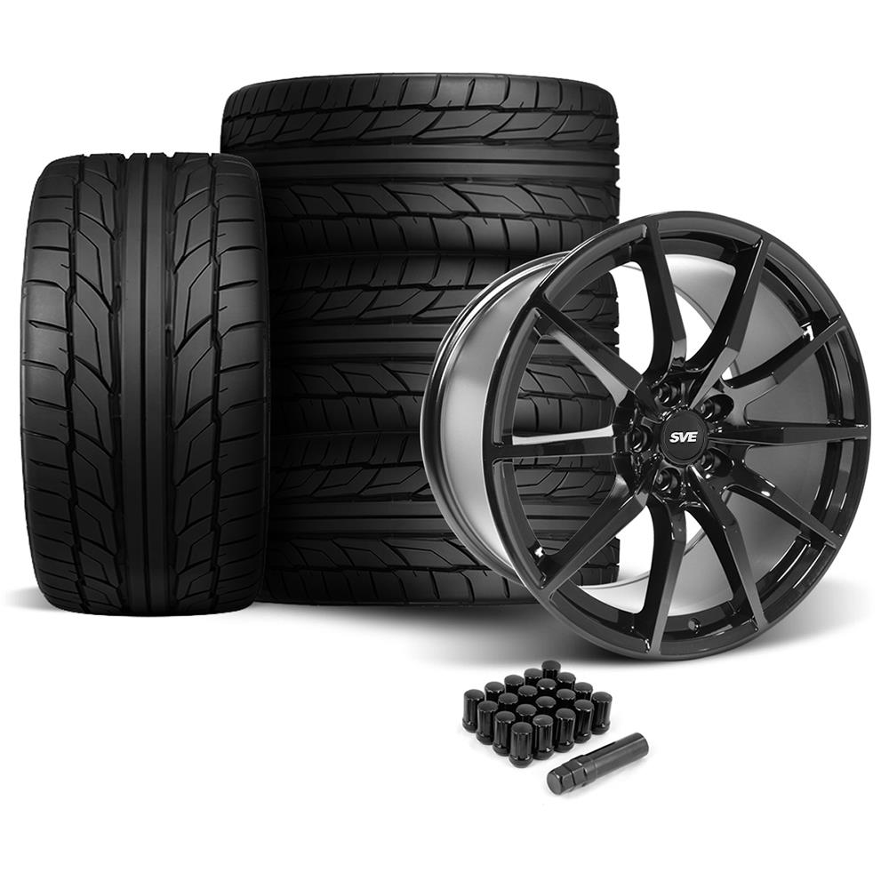 2005-14 Mustang SVE S350 Wheel & Nitto NT555 G2 Tire Kit - 19x10/11 - Gloss Black