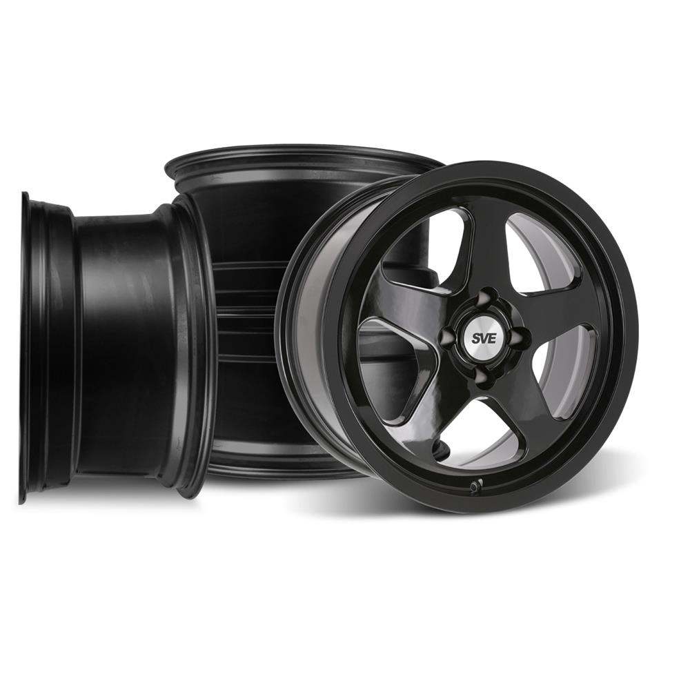 1979-93 Mustang SVE 4 Lug SC Wheel Kit - 17x8/9 - Gloss Black
