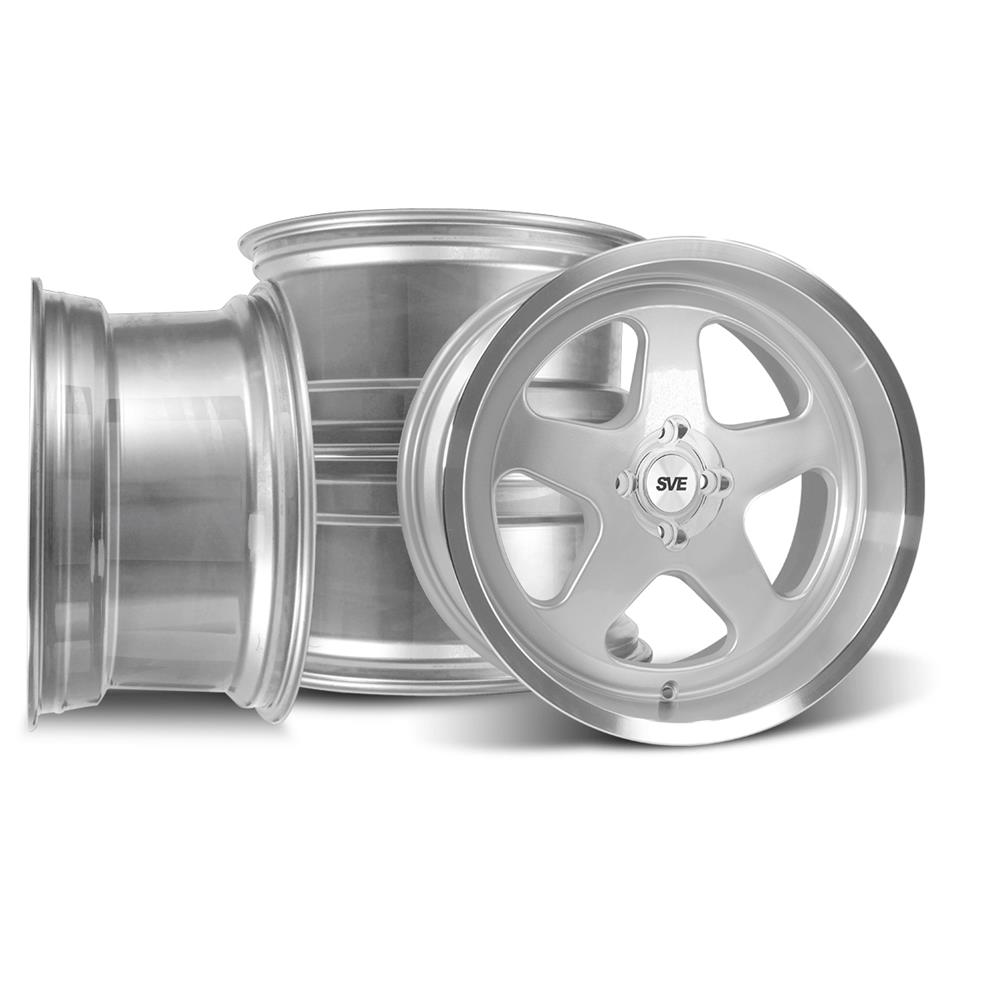 1979-93 Mustang SVE 4 Lug SC Wheel Kit - 17x9/10 - Silver