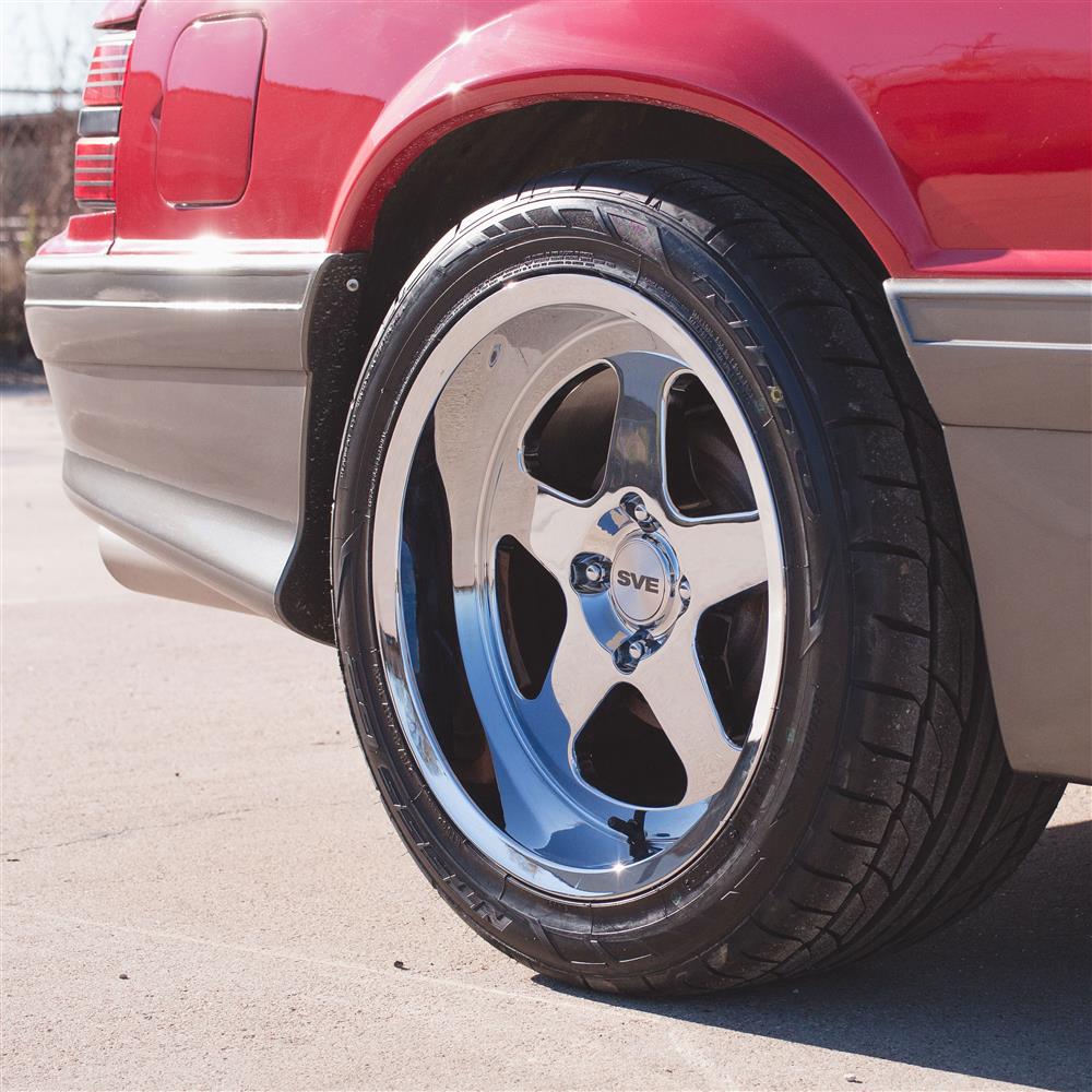 1979-93 Mustang SVE 4 Lug SC Wheel & Nitto Tire Kit - 17x8/10 - Chrome