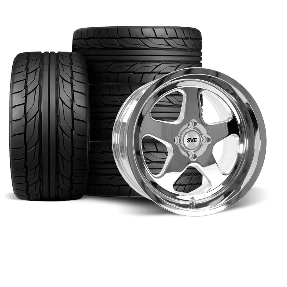 SVE Mustang 4 Lug Saleen SC Style Wheel & Nitto Tire Kit - 17x8/10