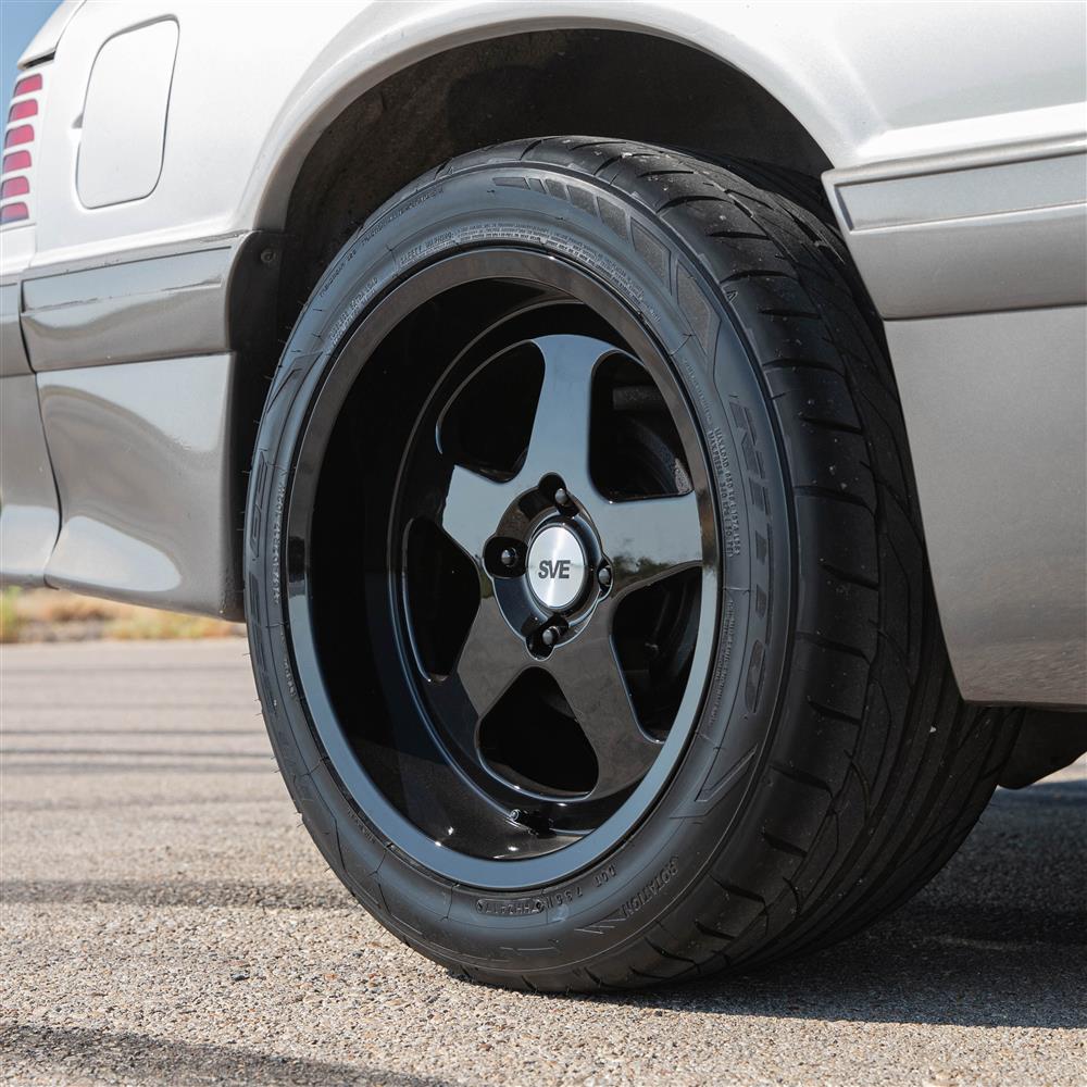 1979-93 Mustang SVE 4 Lug SC Wheel & Nitto Tire Kit  - 17x8/10 - Gloss Black