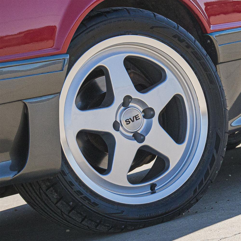 1979-93 Mustang SVE 4 Lug SC Wheel & Nitto Tire Kit - 17x8/9 - Silver