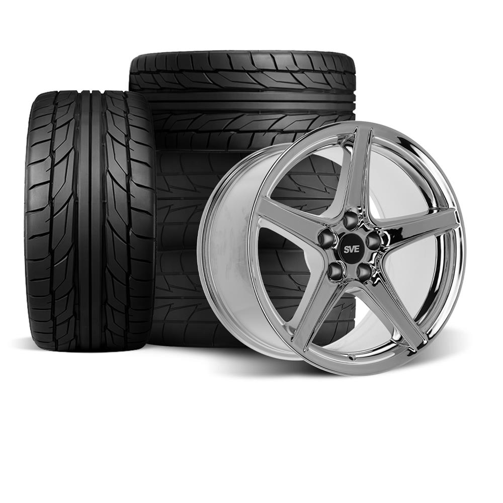 1994-04 Mustang SVE Saleen Style Wheel & Nitto Tire Kit  - 18x9/10 - Chrome