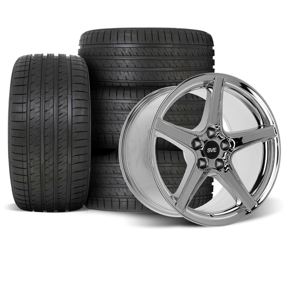 1994-04 Mustang SVE Saleen Style Wheel & Sumitomo Tire Kit  - 18x9 - Chrome