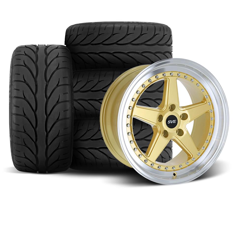 1994-04 Mustang SVE Series 4 Wheel & Kenda Tire Kit - 18x9/10  - Gloss Gold
