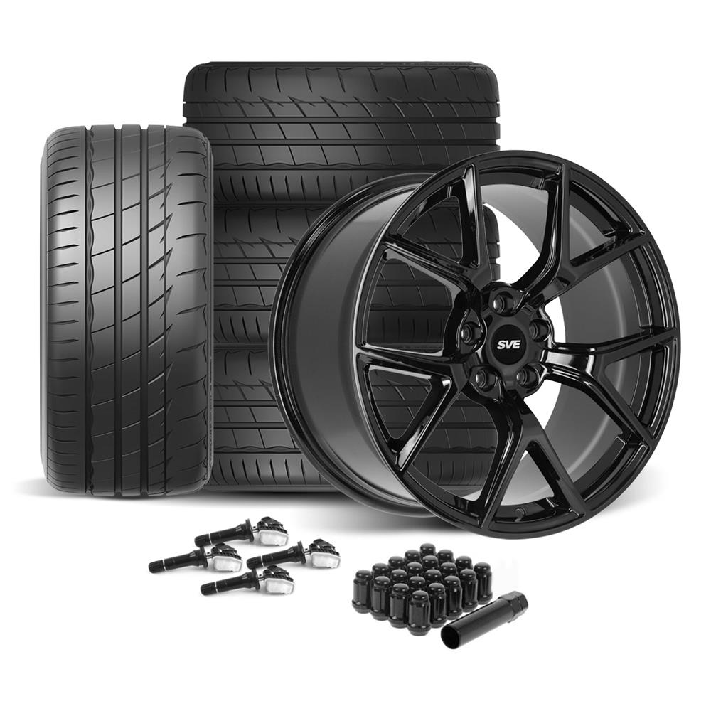 2015-2023 Mustang SVE SP2 Wheel & Firestone Tire Kit - 19x10/11 - Gloss Black