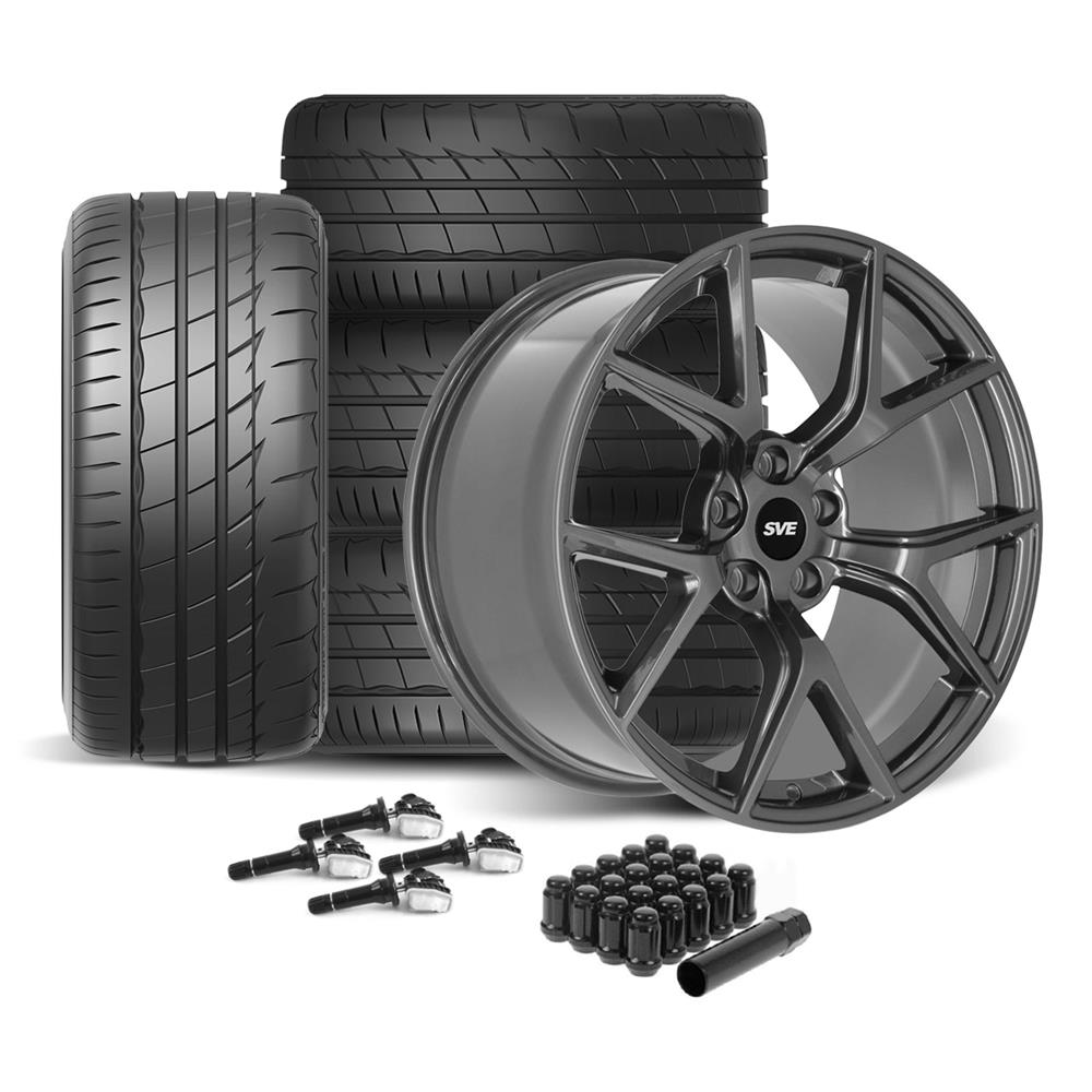 2015-2023 Mustang SVE SP2 Wheel & Firestone Tire Kit - 19x10/11 - Gloss Graphite