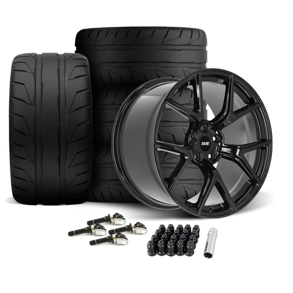 2024-26 Mustang SVE SP2 Wheel & Nitto NT05 Tire Kit - 19x10/11  - Gloss Black