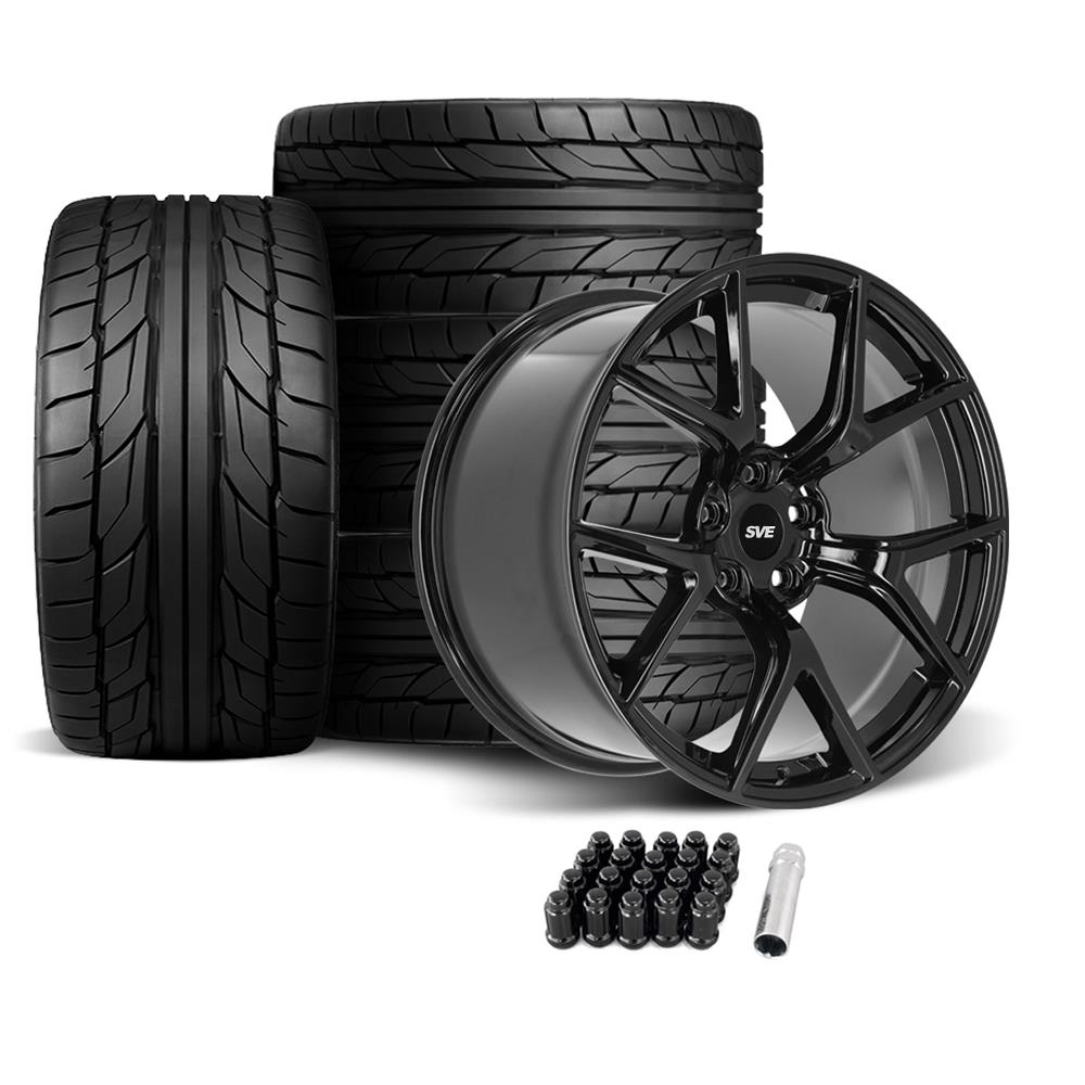 タイヤ・ホイール Misato Miyagi Mustang SVE SP2 Wheel & Nitto Tire Kit - 19x10/11- Gloss Black | 05-14