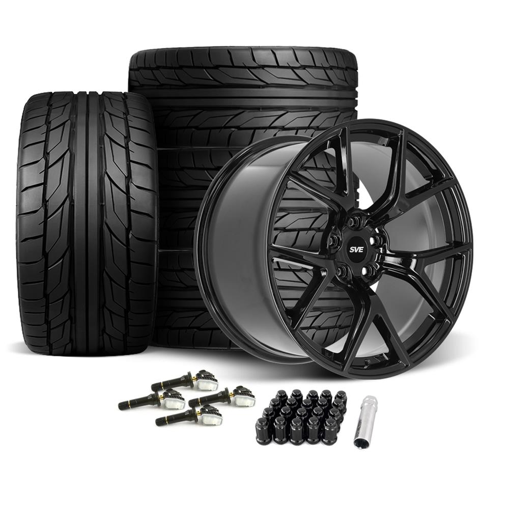 Mustang SVE SP2 Wheel & Nitto Tire Kit - 19x10/11- Gloss Black | 15-23