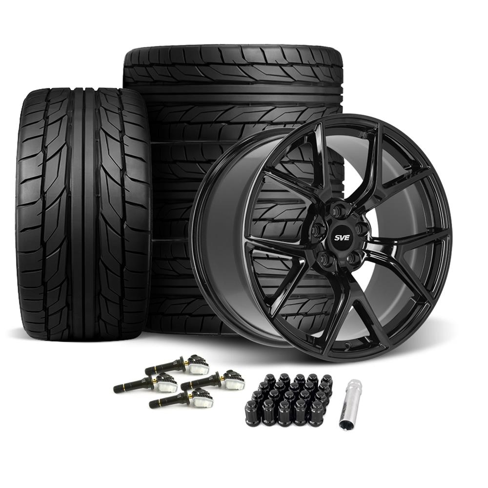 Mustang SVE SP2 Wheel & Nitto Tire Kit - 19x10 - Gloss Black | (15-23)