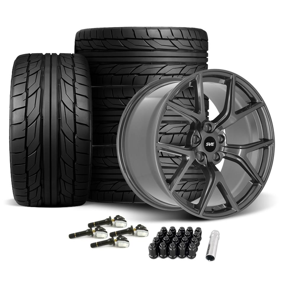 Mustang SVE SP2 Wheel & Nitto Tire Kit- 19x10 - Gloss Graphite | 15-23