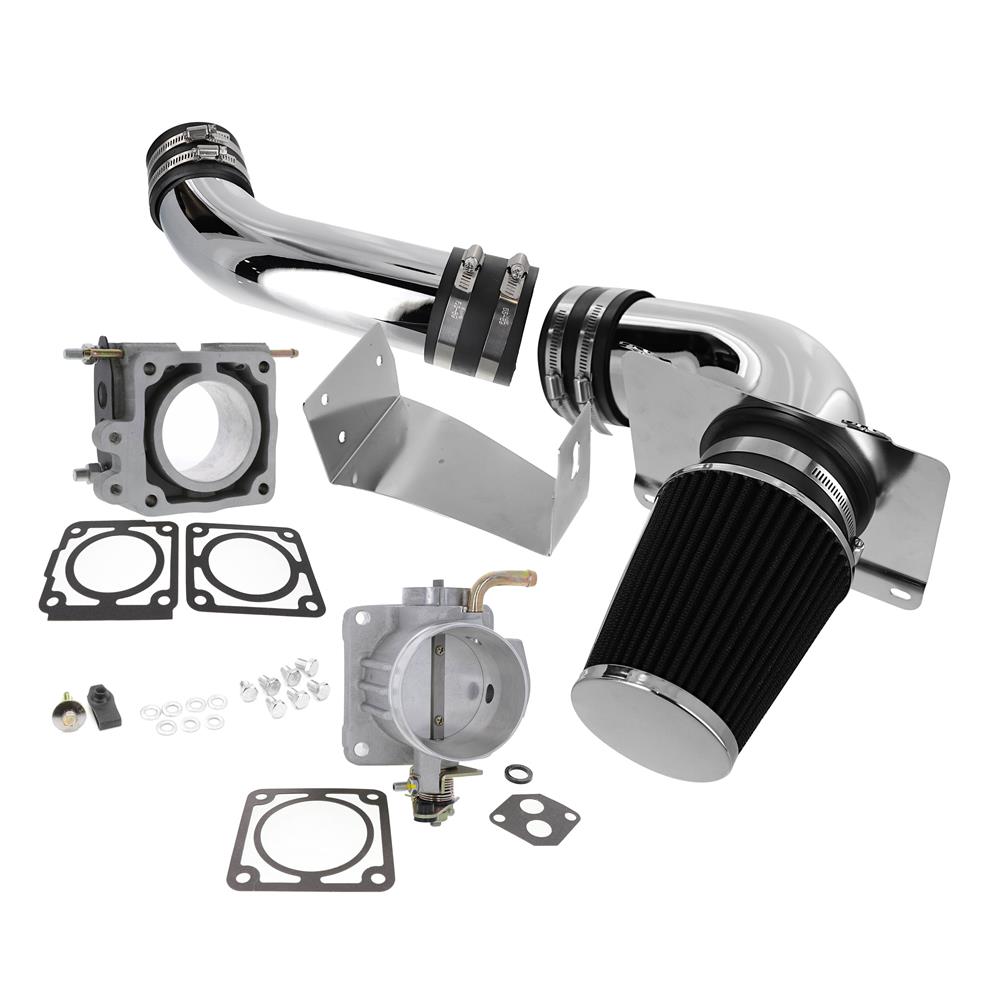 SVE Mustang 70mm Throttle Body & Cold Air Kit - Chrome (89-93) 5.0