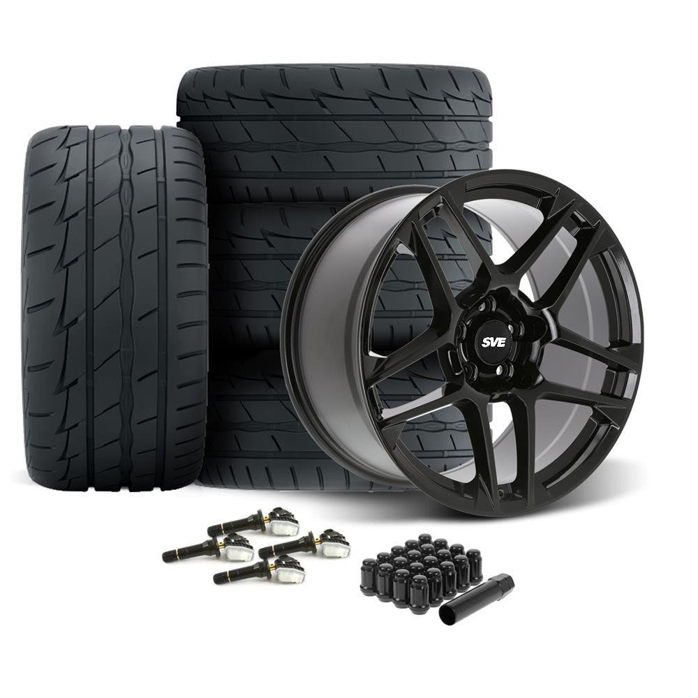 SVE Mustang X500 Wheel & Firestone Tire Kit - 19x10/11 - Gloss