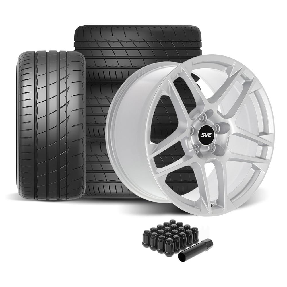 2005-2014 Mustang SVE X500 Wheel & Firestone Tire Kit - 19x10 - Gloss Silver