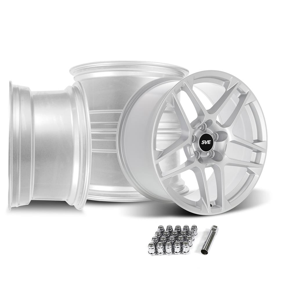 2005-14 Mustang SVE X500 Wheel Kit - 19x10/11  - Gloss Silver