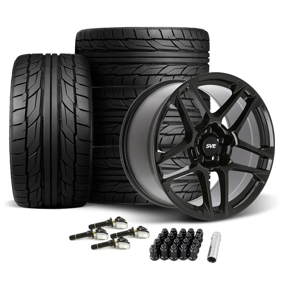 2024-26 Mustang SVE X500 Wheel & Nitto Tire Kit - 19x10/11  - Gloss Black