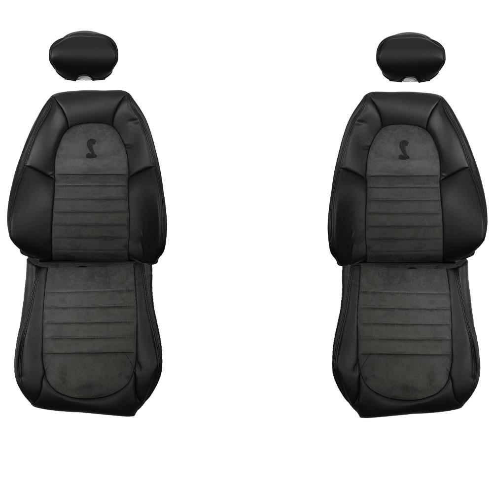 2001 Mustang TMI Cobra Front Vinyl Seat Upholstery  - Dark Charcoal Coupe/Convertible