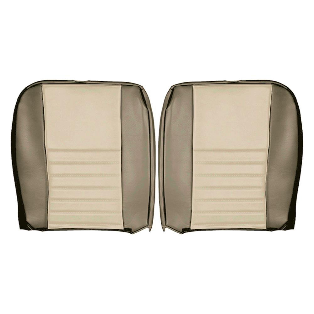 2001 Mustang TMI Cobra Leather Seat Upholstery Kit - Dark Parchment/Medium Parchment Coupe