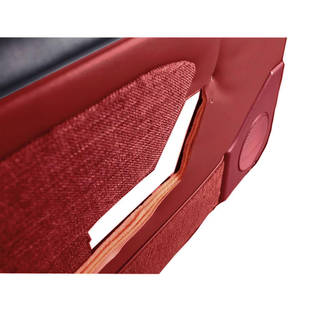 1987-1989 Mustang TMI Door Panels for Manual Windows w/ Tweed Inserts - Scarlet Red