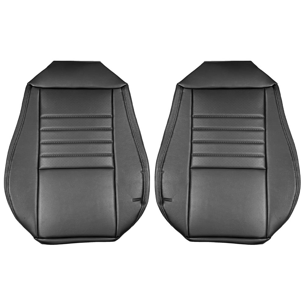 1999-2004 Mustang TMI Front Sport Seat Upholstery - Leather - Dark Charcoal