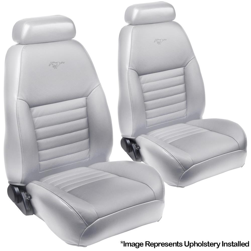 1999-2004 Mustang TMI Front Sport Seat Upholstery - Leather - Medium Graphite