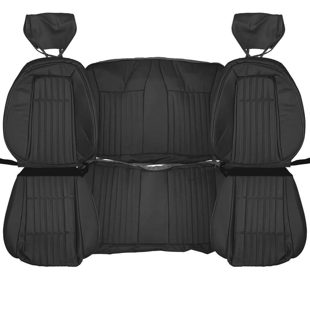 1992-93 Mustang TMI Sport Seat Upholstery - Leather  - Black Convertible
